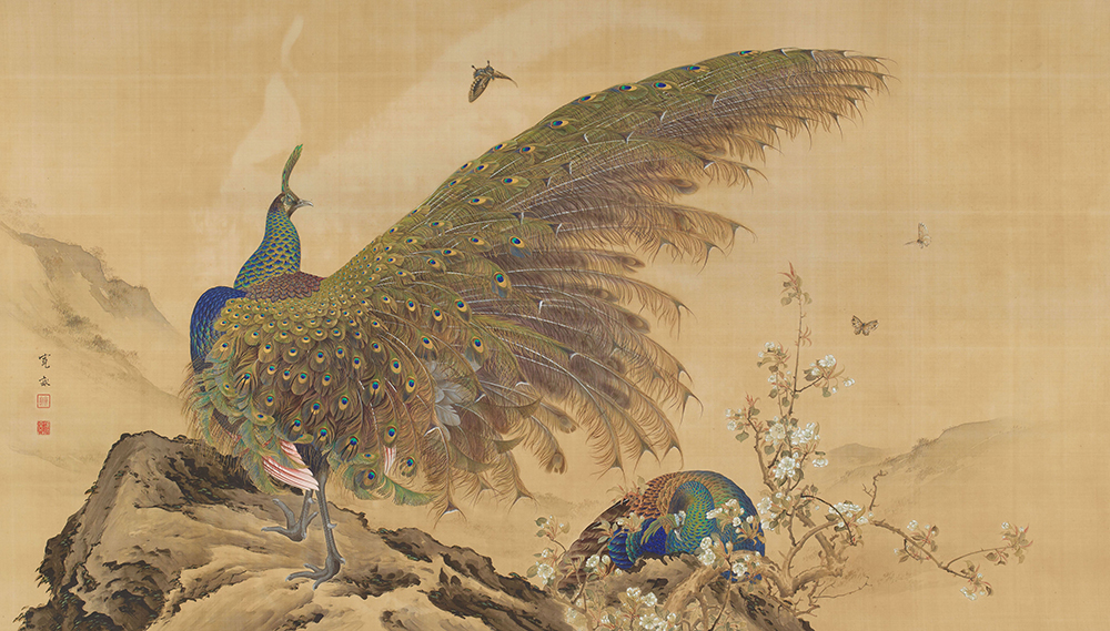 Peacocks. Araki Kanpo. Meiji era, 1890
